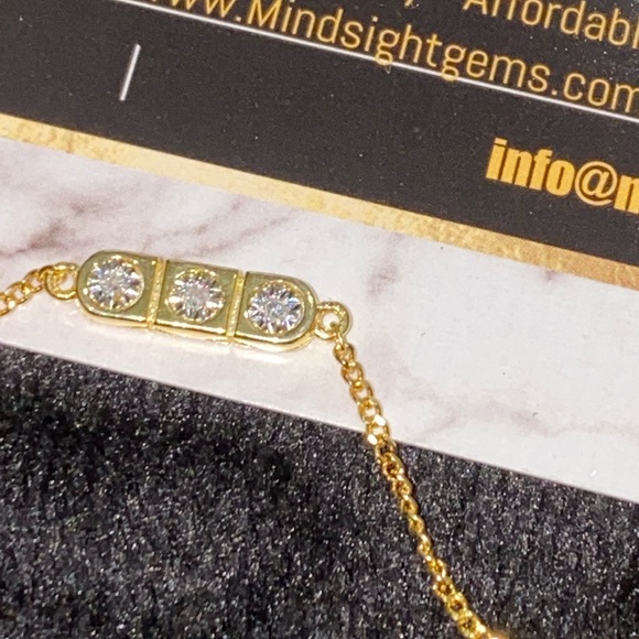 Real diamond elegant classy bracelet not CZ not moissanite 10k gold vermeil Sale - Picture 4 of 4